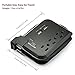 BESTTEN Travel Surge Protector Power Strip with 2.4A Dual USB Ports, 3 Grounded Outlets, 15A/125V/1875W, 18-inch Extension Cord, Black