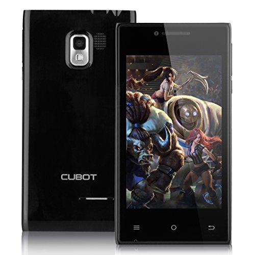 CUBOT GT72+ 3G Smartphone Android 4.4 KitKat MTK6572 Dual Core Mobile Phone 4G ROM Dual SIM 4" Cellphone WIFI Black include FloureonĀ® TF Card