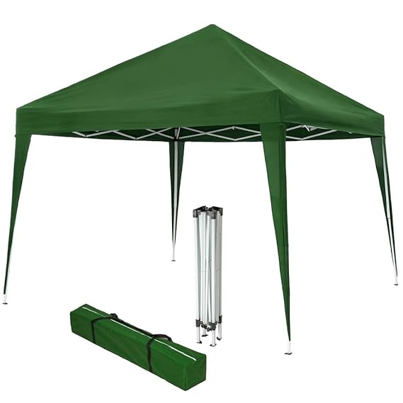 TecTake 800180 - Faltbarer Garten Pavillon 3x3 m inkl. Tragetasche, Aufbau mit wenigen Handgriffen - Diverse Farben (Grün | N