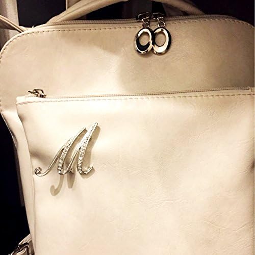 Vivilly 1Pcs A to Z 26 English Letters Silver Plated Metal Clear AAA+ Crystal Lapel Pin Brooches Collar