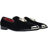 Erphpre Paul Men's Loafers Velvet Gold Buckle Party Prom Shoes