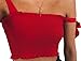 KAMISSY Women's Frill Smocked Crop Tank Top Tie Shoulder Strap Vest
