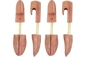 Kilocircle Men's Red Cedar Wood Shoe Tree Single Tube with Split Toe Design 2PKS