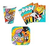 The Looney Tunes Show Birthday Party Supplies Set Plates Napkins Cups Kit for 16