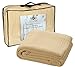 HILLFAIR 100% Soft Premium Combed Cotton Thermal Queen Blanket - Cozy Warm Bed Throw for All Seasons - Beige