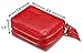 KALMORE Women's Leather RFID Secured Spacious Cute Card Wallet Small Purse, Red, Two Zippers