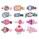 KOONY Baby Girls Hair Clips Cartoon Design Embroidered Patches Barrettes 12pc (Candy)