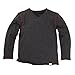Burt's Bees Baby Baby Organic High V-Neck Long Sleeve Tee, Coal Heather, 24 Months
