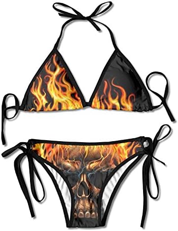 Skull Flame Fire Women's Bikini Sets Sexy Push up Padding Swimwear
