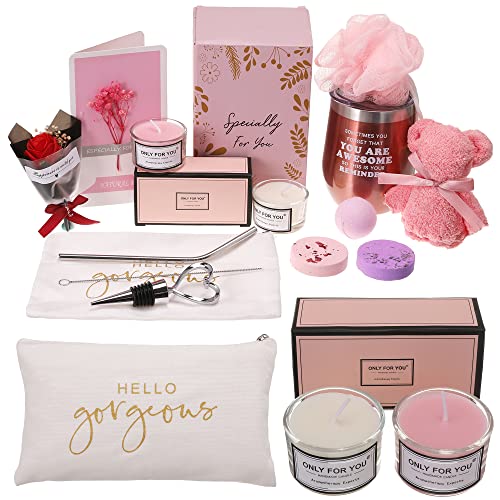 Birthday Gifts For Women, Relaxing Spa Gift Box Basket For Her Mom Sister Best Friend Unique Happy Birthday Bath Set Christmas Gift Ideas, Thank You Gifts for Women Who Have Everything