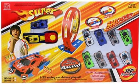 Tenglida Stunt and Loop Race Car Track Launcher Set - Includes 8 Cars