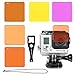 Diving Lens Filter Kit (5PCS) For Hero 3+ Hero 4 HERO+ and HERO+ LCD camera by HOLACA