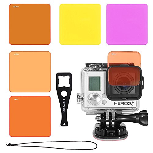 Diving Lens Filter Kit (5PCS) For Hero 3+ Hero 4 HERO+ and HERO+ LCD camera by HOLACA Diving Lens Filter Kit (5PCS) For Hero 3+ Hero 4 HERO+ and HERO+ LCD camera by HOLACA