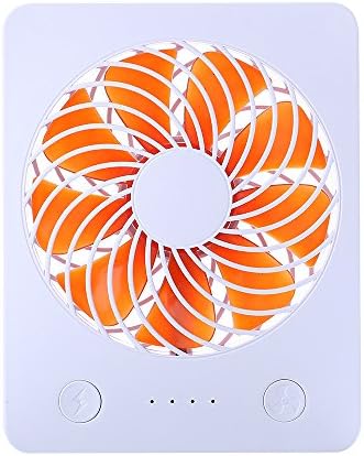 Mini USB Desk Fan RUNNEPT Portable Rechargeable Fan Battery Powered with Power Bank 4” 3 Speeds Adjustable(Orange)