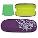 Glasses Case Hard Shell + Microfiber Cloth | Medium Size | Protective Eyeglasses, Sunglasses, Computer Glasses And Reading Glasses Case For Men, Women, Kids | Purple Paisley