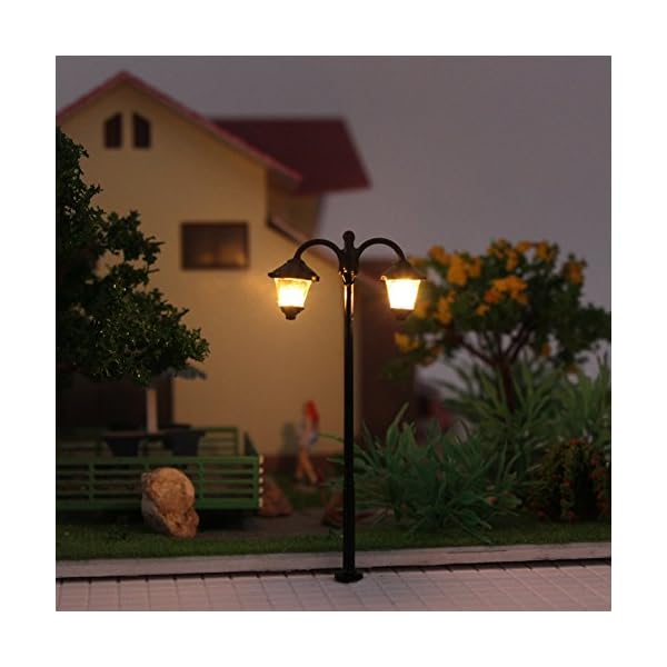 Evemodel 10 Stk. LED Parklaternen Lampen Beuchtung 60mm 1:87 Spur H0 Minigarten Puppenhaus Dekor DIYcraft – Bild 4