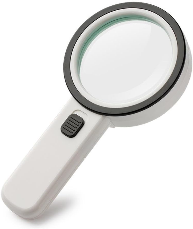 EXUIMES 20X Handheld Magnifying Glass 12 LED Light Reading