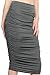 TheMogan Women's Basic Comfort Elastic Waist Ruched Knee Length Pencil Skirt