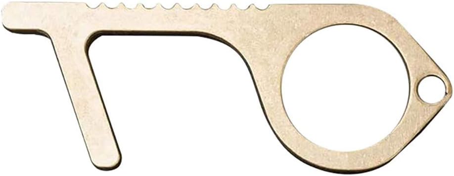 Todaytop 2 Pack Hygiene Door Closer Non-Contact Handheld Brass EDC Keychain Tool Offering Non-Contact Door Opener Hook & Stylus Utlity Tool by fairylandl