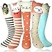 MOLUMIX Girls Socks - Little Girls Long Socks Cartoon Animal Knee High Cotton Stockings