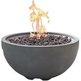 Modeno Nantucket Propane Fire Pit Table Cast Concrete 26 x 26-in | Includes Lava Rocks, Outdoor Patio and Backyard Use, Modern Design, Warm Gathering Space 40,000 BTU