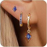 Angelady Gold Hoop Earrings Set for Women, Dainty 14K Gold Plated Huggies Earring, Sterling Silver Hypoallergenic Cartilage Earrings, Trendy Earring Stacks for Multiple Piercing Jewelry Gift(3 Pairs)