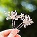 Catery Flower Bride Wedding Hair Pins Crystal Pearl Hair Set Jewelry Headpieces Bridal Decorative Hair Accessories for Women Pack of 2 (Rose Gold)