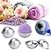 WEBSUN Bath Bomb Mold Set 6 Set 3 Sizes Metal Bath Bomb Mold 104 Pcs with Wrapping Papers, Shrink Wrap Bags & Stickers for Crafting Your Own Fizzies
