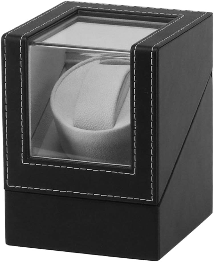 SovelyBoFan Advanced Motor Vibrating Screen Watch Winder Stand Display Automatic Mechanical Watch Winding Box Jewelry Watch Box (UK Plug)