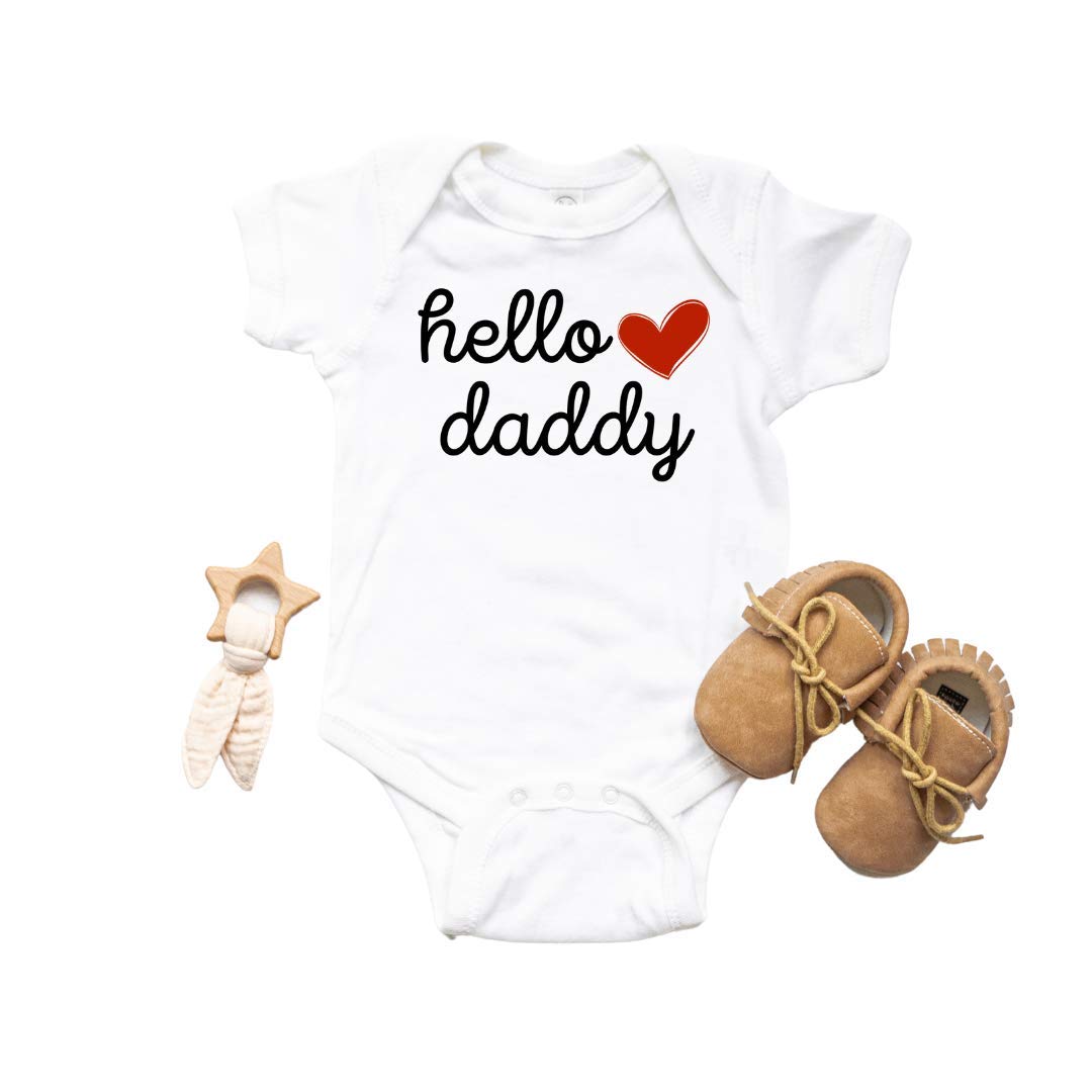 Hello Daddy Onesie Announcement. Surprise Pregnancy