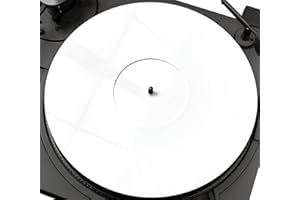 TAZSTUDIO Acrylic Turntable Mat 3mm - Platter Slipmat for 12" Vinyl Vintage Record Player - White Acrylic Slip mat Vinyl - Improves Sound Quality & Provides Tighter Bass - Anti Static Record Player Mat