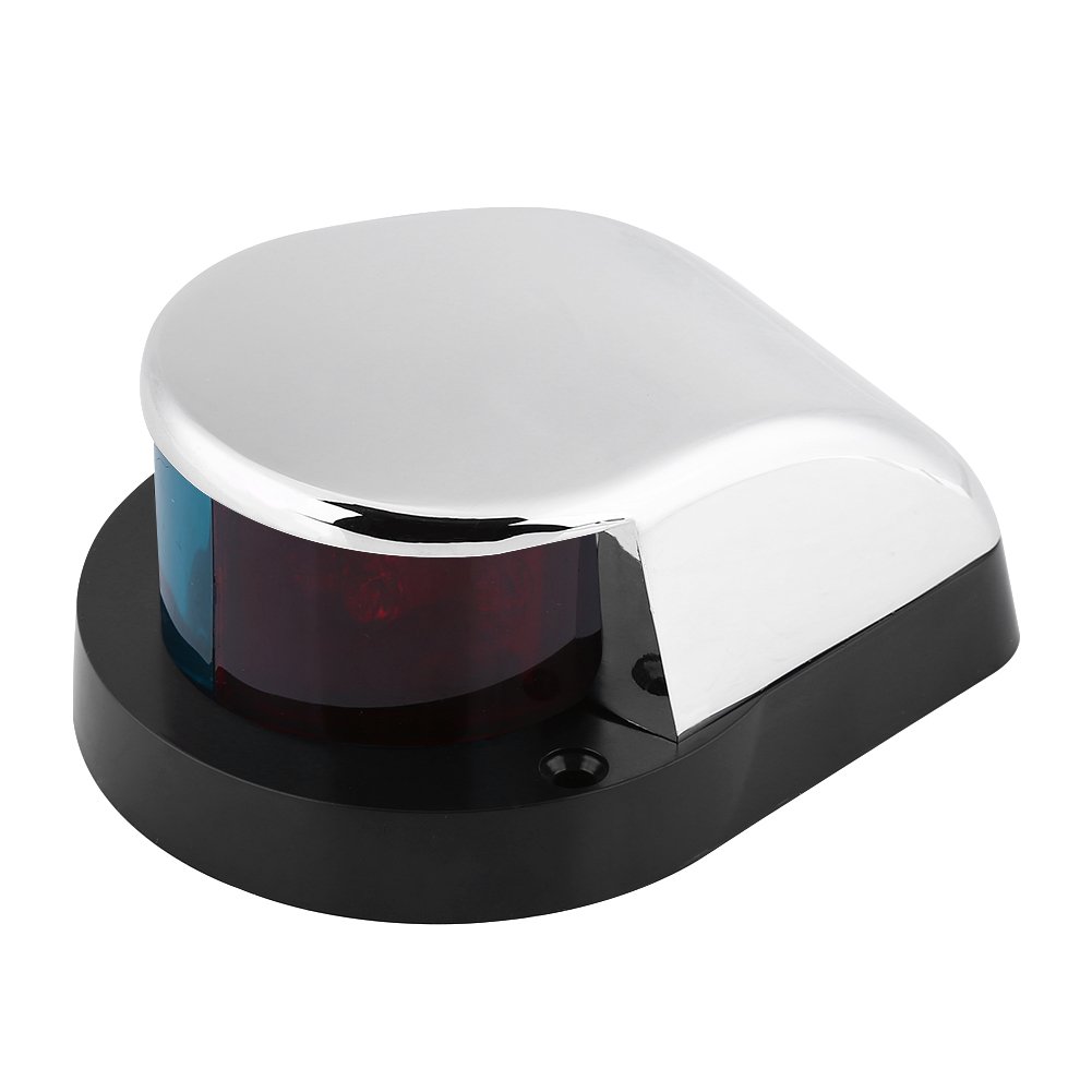 Qiilu 12V Stainless Stell Boat Marine Yacht Bi-color LED Light Bow Navigation Lamp