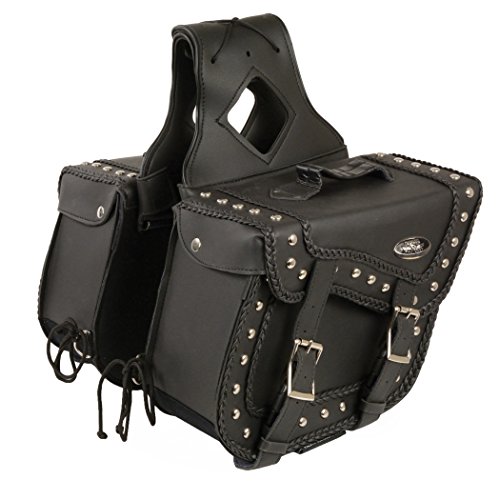 Medium Black Pvc Vinyl Throw Over Cruiser Saddlebags Motorcycles