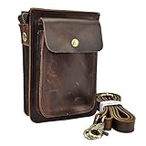 Le'aokuu Mens Genuine Leather Fanny Messenger Shoulder Satchel Waist Bag Pack