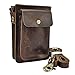 Le'aokuu Mens Leather Fashion Designer Casual Messenger Shoulder Bag Organizer Hunting Fanny Waist Belt Bag Pack