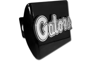 ELEKTROPLATE University of Florida Gators "Black with Script Emblem" NCAA College Sports Metal Trailer Hitch Cover Fits 2 Inch Auto Car Truck Receiver