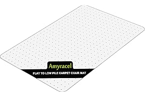 Amyracel Office Chair Mat for Carpet, 30” x 48” Studded Desk Chair Floor Mat for Low Pile Carpeted Floors, Clear Carpet Protector Mat for Office Chair