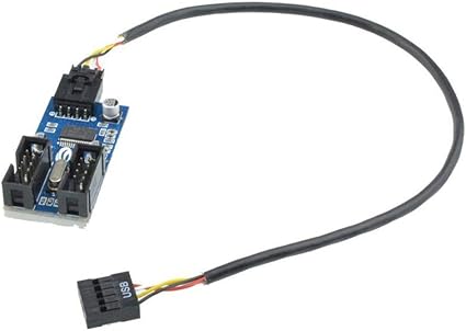 9pin USB Header Male 1 to 2 Female Extension Splitter Cable 9P Connector  Adapter: Amazon.ca: Electronics