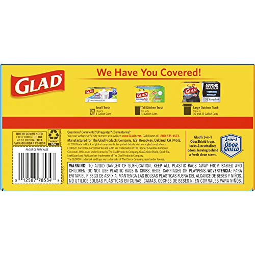 Glad OdorShield Trash Bag, White, 80 Count Pricepulse