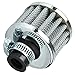Air Intake Filter - SODIAL(R)Car Motor Cold Air Intake Filter Turbo Vent Crankcase Breather Silver