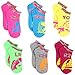 Star Wars Girls and Women's 6 pk Ankle Socks (6-8 Girls (Shoe: 10.5-4), Neon Star Wars)