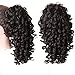 Deep Curly Women Girls Ponytail Hairpiece with Claws Synthetic Hair Extensions