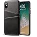 for iPhone Xs Case, SHAMO'S Wallet Case PU Premium Leather Protective Card Holder ID Slot Shockproof Cover (Black)