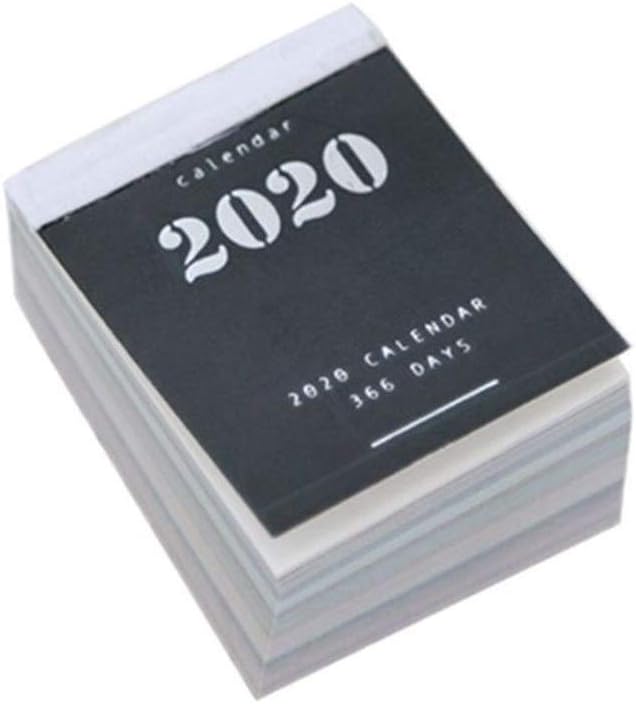 HYDKU 2020 Year Mini Desktop Calendar Sticker Daily Planner Book Annual Schedule Organizer Academic Desk Calendar 4x5cm (Color : Gray)