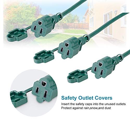 Yodotek Outdoor Power Extension Cord,Max 28ft plug to End (40 FT Total