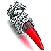 Men's Stainless Steel Pendant Necklace Crystal Silver Red Dragon Wolf Tooth Tribal -With 23 Inch Chain