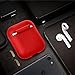 Tutor ll037 AirPods Silicone Case Shock Proof Protecitive Cover and Anti-Lost Strap and Headphone Case for Apple AirPods (Red)