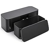 YECAYE 2 Pack Cable Management Box, Pet Friendly Cable Box Organizer for Home & Office, Child-Proof Floor Cord Cover, Cord Ma