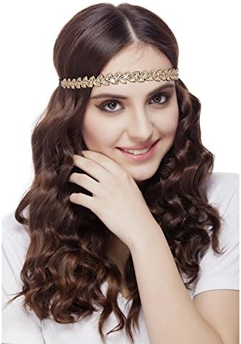 Bebo Women's Handmade Rhinestone Crystal Beaded Elastic Fashion Headband Hair Band Accessory