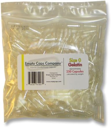 Size "0" Empty Gelatin Capsules - 250 Count